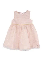 Baby Girls Foil Stars Mesh Dress with Jacket