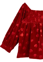 Baby Girls Velvet Heart Top and Pants Set