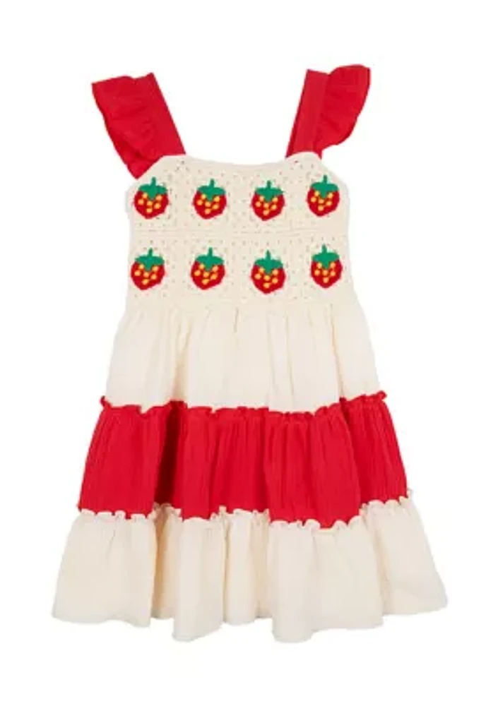 Toddler Girls Strawberry Printed Dress