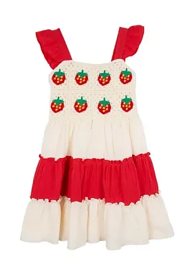 Toddler Girls Strawberry Printed Dress