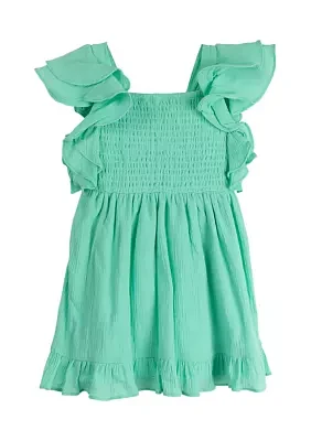 Toddler Girls Flutter Sleeve Dress