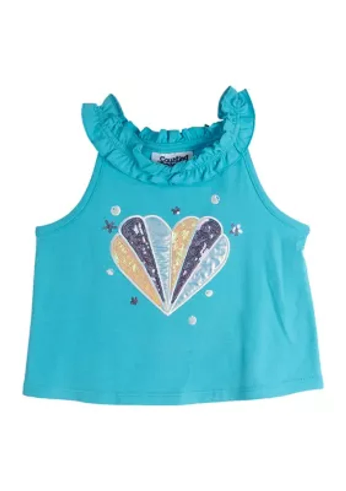 Toddler Girls Solid Knit Appliqué Top