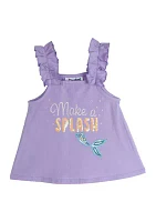 Toddler Girls Solid Knit Appliqué Top