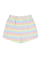 Toddler Girls Stripe Knit Ruffle Shorts