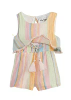 Baby Girls Striped Yarn Dyed Romper