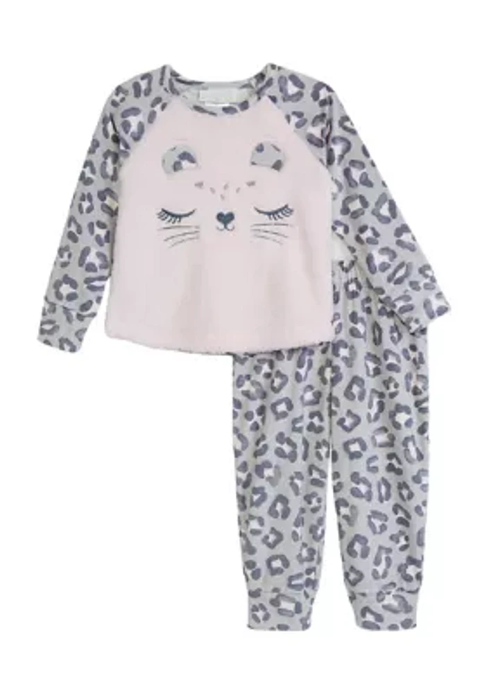 Toddler Girls Fleece Animal Pajama Set