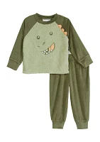 Toddler Boys Fleece Dinosaur Pajama Set