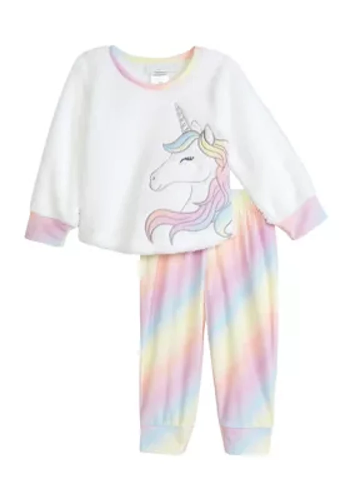 Toddler Girls Poodle Unicorn Pajama Set