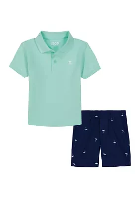 Baby Boys Pique Polo with Shifley Shorts Set