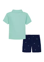 Baby Boys Pique Polo with Shifley Shorts Set