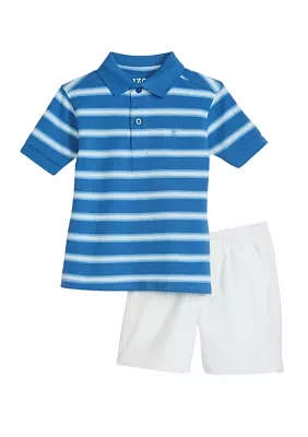 Baby Boys Pique Polo Shirt and Twill Shorts Set