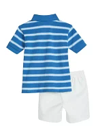 Toddler Boys Piqué Polo Shirt and Twill Short Set