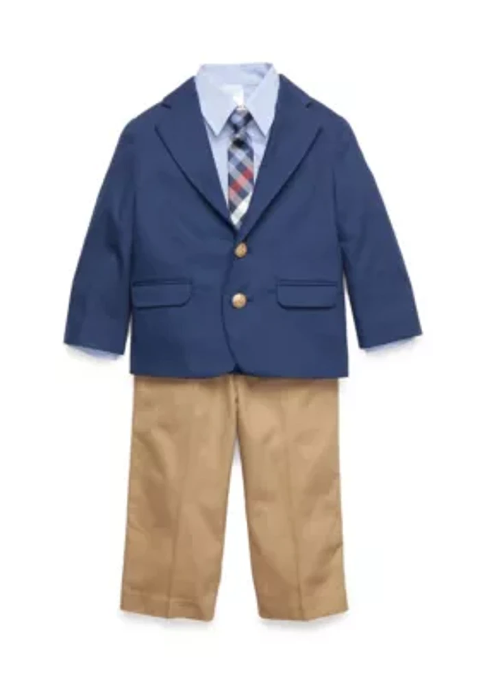 Button Front Shirt, Jacket, and Pants 3-piece Set Toddler Boys