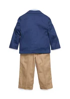 Button Front Shirt, Jacket, and Pants 3-piece Set Toddler Boys