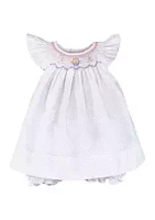 Petit Ami Baby Girls Dot Printed Smocked Dress