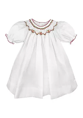 Baby Girls Poinsettia Smocked Dress