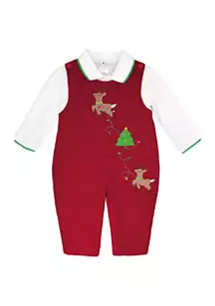 Petit Ami Baby Boys Reindeer Appliqué Bodysuit