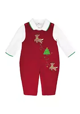 Petit Ami Baby Boys Reindeer Appliqué Bodysuit