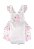 Petit Ami Baby Girls Bunny Appliqué Sunbubble Dress