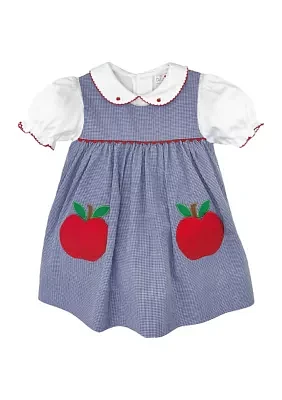 Baby Girls Apple Appliqué Dress