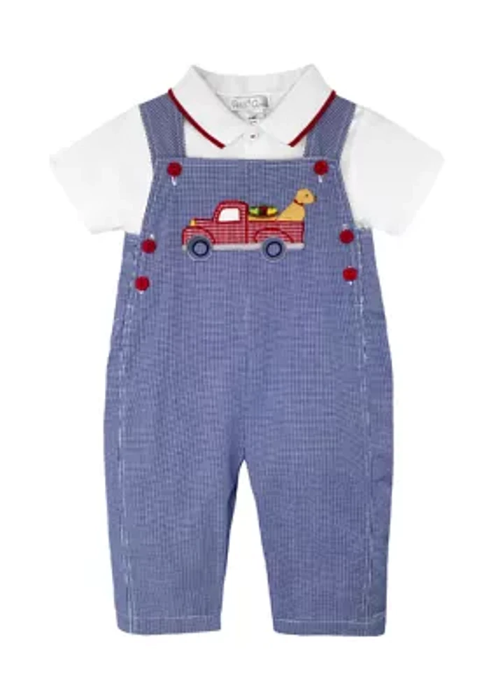 Baby Boys Dog Appliqué Coverall