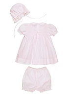 Baby Girls Pink Lace Dress with Hat