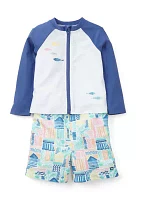 Baby Boys Rainbow Fish Rashguard Set