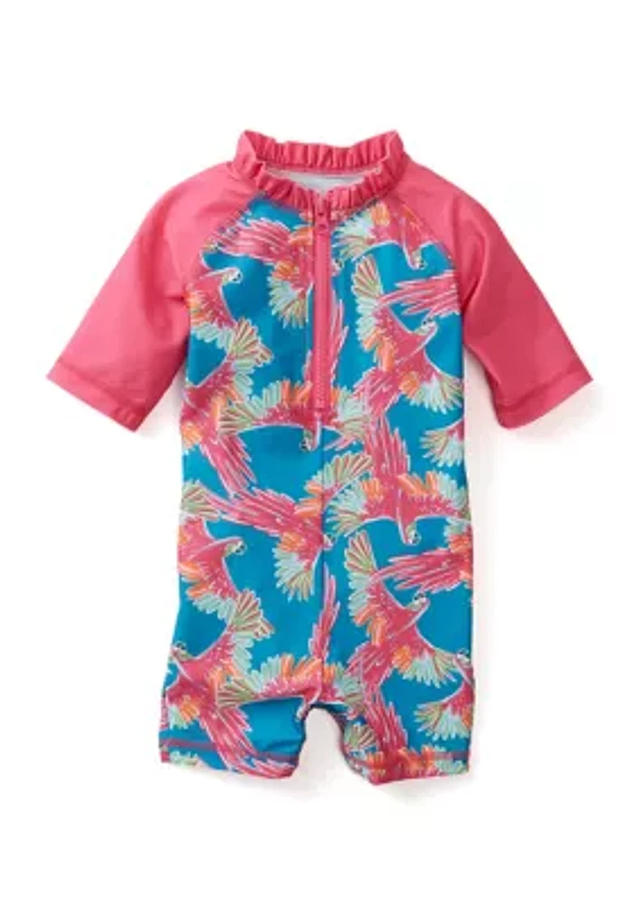 Baby Girls Parrot Printed Rashguard