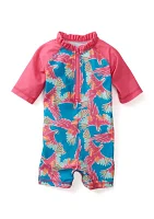 Baby Girls Parrot Printed Rashguard