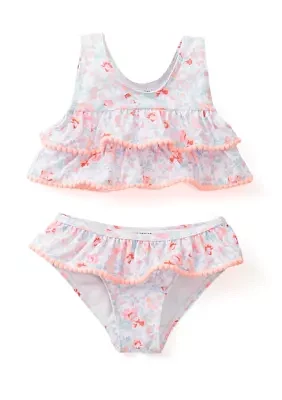 Baby Girls Floral Pom 2 Piece Swimsuit