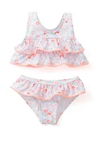 Baby Girls Floral Pom 2 Piece Swimsuit