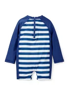 Baby Boys Crab Stripe One Piece Rash Guard