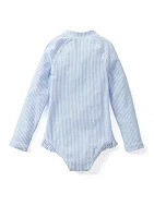 Toddler Girls Seersucker Stripe Rashguard