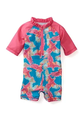 Toddler Girls Parrot Printed Swim Rashguard