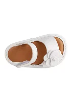 Girls Posey White Flower Double Velcro Sandals