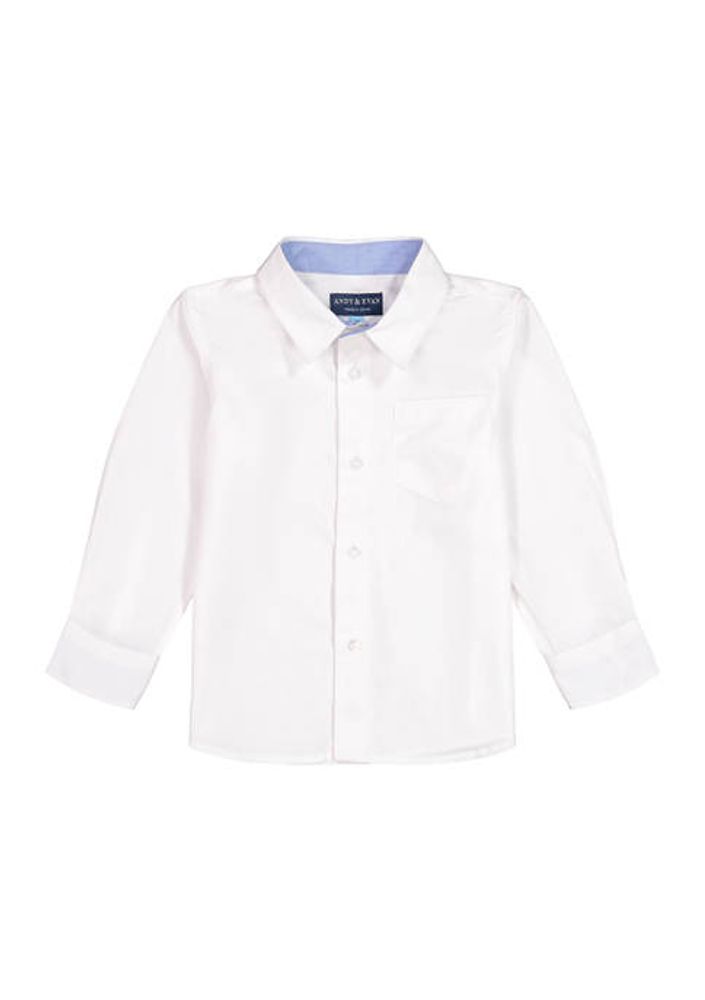 3t white button down shirt