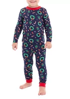 Toddler Holiday Wreaths Pajama Set