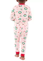 Toddler Holiday Wreaths Pajama Set