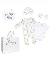 Baby Boys and Girls Rainbows Balloons Layette, 5 Piece Set