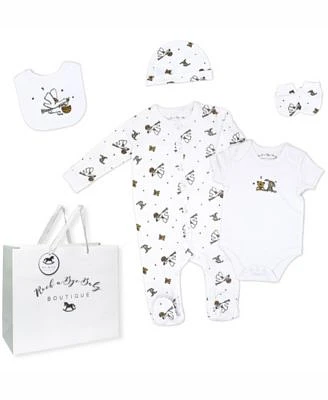 Baby Boys and Girls Busy Stork Layette, 5 Piece Set