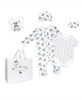 Baby Boys and Girls Panda World Layette, 5 Piece Set