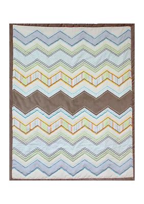 Baby Zig Zag Hand Quilted Cotton Quilt