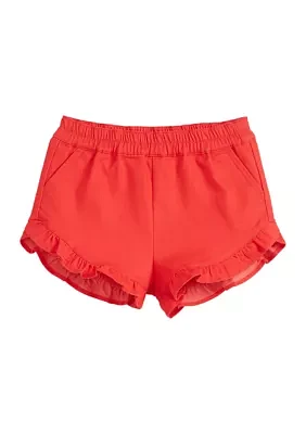 Toddler Girls Stretch Twill Ruffle Shorts