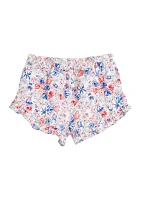 Toddler Girls Printed Stretch Twill Ruffle Shorts