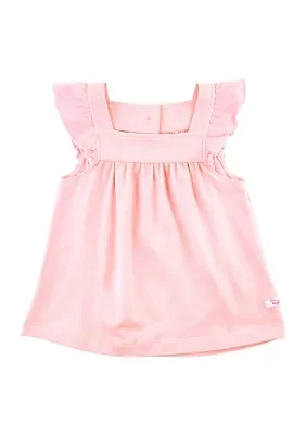 Toddler Girls Pink Square Neck Top