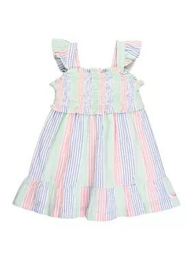 Toddler Girls Multicolor Seersucker Smocked Dress