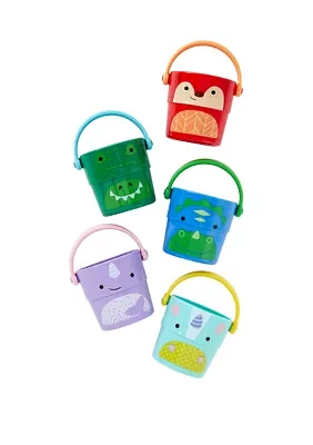 Zoo Stack and Pour Buckets Baby Bath Toy