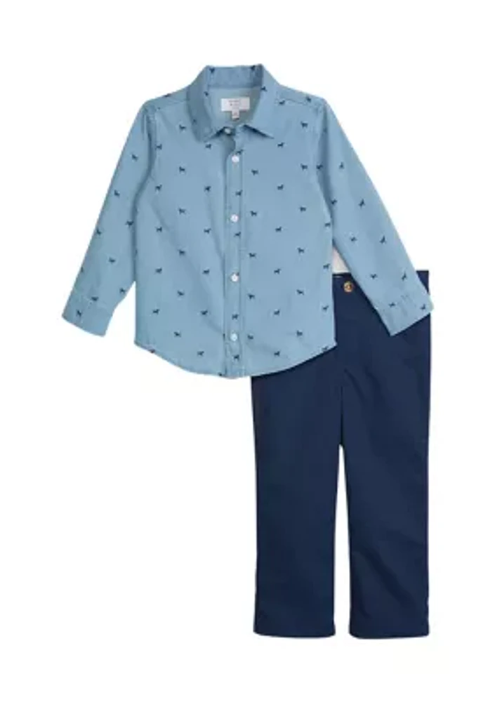 Toddler Boys Woven Chambray Set