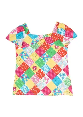 Toddler Girls Patchwork Printed T-Shirt