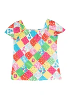 Toddler Girls Patchwork Printed T-Shirt